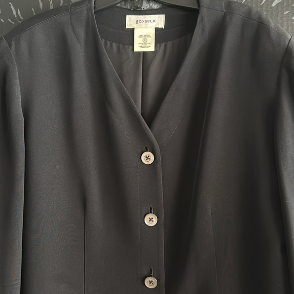 new “GO SILK” V-NECK LONG LINE GLAMOROUS LUX EVENING JACKET MEDIUM unworn - Picture 2 of 5